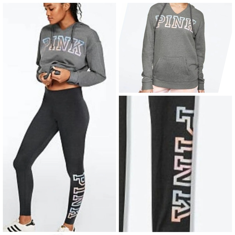 Pink Set High Waist Cotton Leggings and Everyday Lounge Pullover sz-S